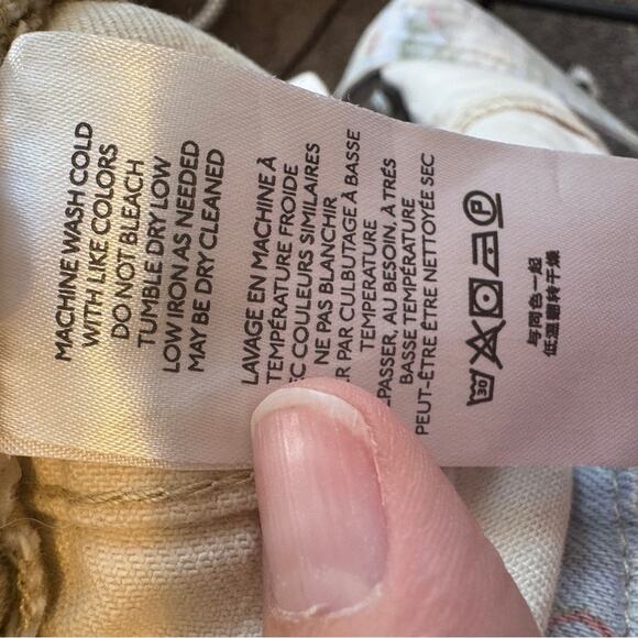 Pilcro Anthropologie Cut Off Denim Short Overalls Womens 25 Pastel Beachy Jean - Picture 10 of 12